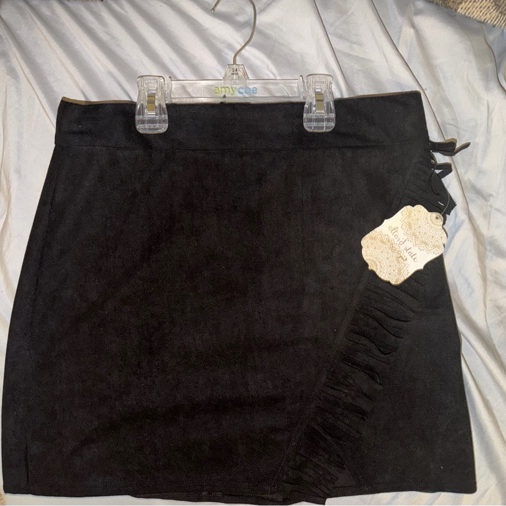 Altar'd State Black Fringe Mini Skirt